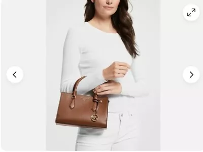 Michael Kors Valerie Luggage Pebbled Leather Small EW Satchel Crossbody Bag • $123.99