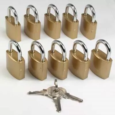 10 Pack Mini Metal Tiny Luggage/Suitcase Craft Box Locks Padlock /w Keys • $40.02