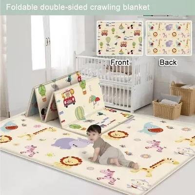  Baby Play Mat 2 Sided Baby Kids Crawling Educational Soft Foam Game 150 X 180cm • £12.99