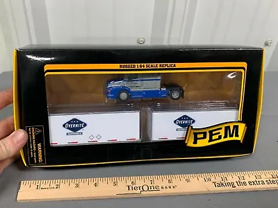 UPS Freight OVERNITE Double Pup Trailers 1:64 NIB Tonkin VOLVO VNL 670 PEM  • $288