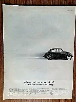 $3.75 • Buy 1968 VW Volkswagen Bug Ad Automatic Stick Shift It's Easier To Use Than To Say