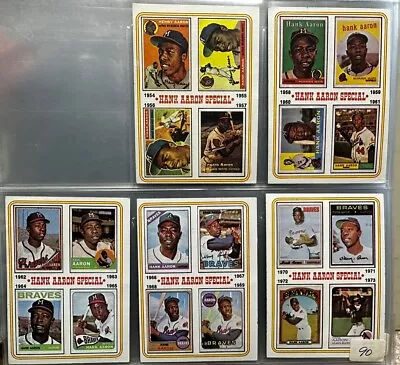 Lot Of 5 Topps Baseball 1974 Hank Aaron Special #2-6 Look @ Sharp Condition!! • $9.99