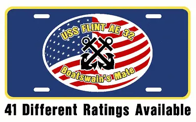 USS FLINT AE 32 Rating License Plate U S Navy USN Military PO3B • $12.99