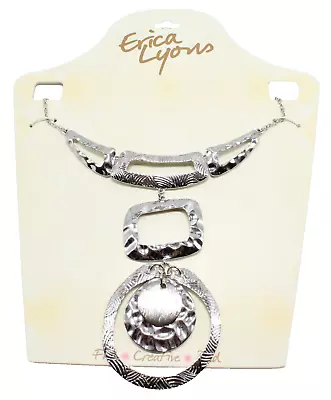 New Erica Lyons Silver Statement Necklace $36 Tags #N2782 • $8.99