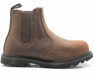 Mens Goodyear Welted Leather Chelsea Dealer Steel Toe Cap Safety Work Boots Size • £32.95