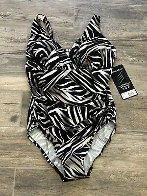 Miraclesuit Women's Plus Size 16w Zebra One Piece Swimsuit • $68