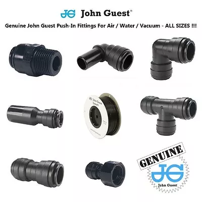£3.99 • Buy Push Fit Air Fittings Genuine John Guest 6 8 10 12 15 Air Water Tube Hose BLACK