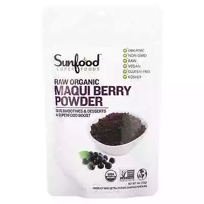 2 X Sunfood Superfoods Raw Organic Maqui Berry Powder 4 Oz (113 G) • $87.46