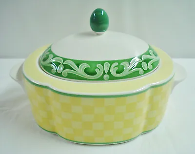 Villeroy & Boch Summerhouse Covered Oval Vegetable Serving Bowl Minty • $49.99