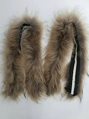  Real Genuine Raccoon Fur Whole Skin Collar Trim For Coat Jacket Hood  80x2 Cm • $32