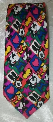 Vintage Walt Disney Mickey Mouse New York Honey Fashions Pop Heart Necktie Tie • $30.40