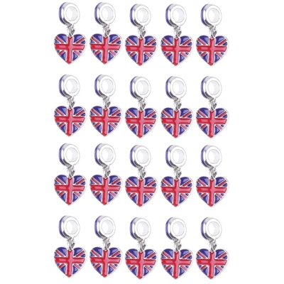 £11.60 • Buy  20 Pcs Union Jack Flag Charm Bracelet Charms Pendant Britain America