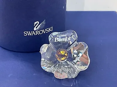 SWAROVSKI CRYSTAL FIGURINE Disney Bambi Title Plaque Clover 955432 NEW IN BOX • £90.38