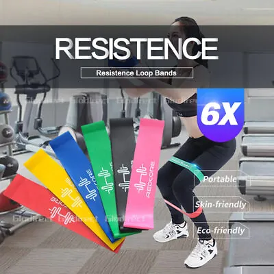 $15.95 • Buy 6PCS Resistance Loop Bands Power Exercise Fitness Gym Crossfit Yoga Workout Legs