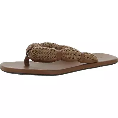 STAUD Womens Sierra Tan Leather Flat Flip-Flops Shoes 39 Medium (BM) BHFO 1194 • $128