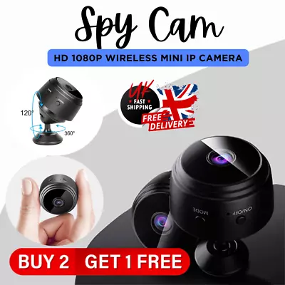 HD 1080P Wireless WiFi CCTV Indoor Outdoor Mini IP Camera CAM Home Security UK • £9.99