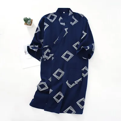 Japanese Cotton Yukata Pajamas Kimono Robe Bathrobe Sleepwear Loungewear Unisex • £26.39