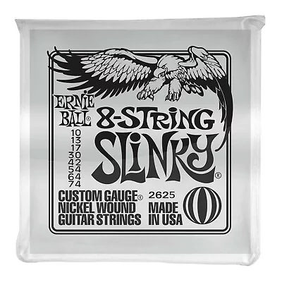 $23 • Buy Ernie Ball 2625 Slinky 8 String Nickel Electric Guitar Strings 10-74