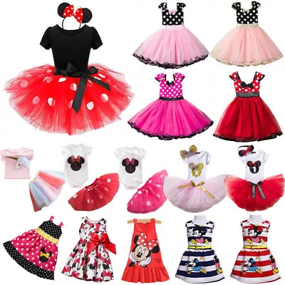 Disney Minnie Mouse Baby Kid Girls Birthday Party Dress Up Costume Dress/Outfit、 • £13.82