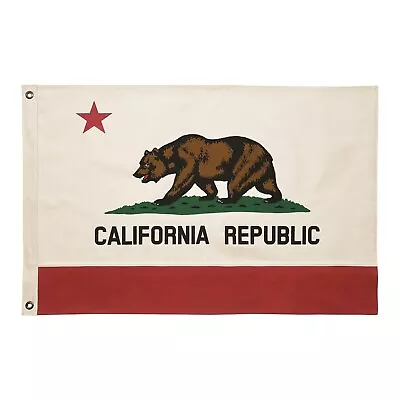100% Cotton California Republic State Flag Canvas Bear Vintage Style Made In USA • $99