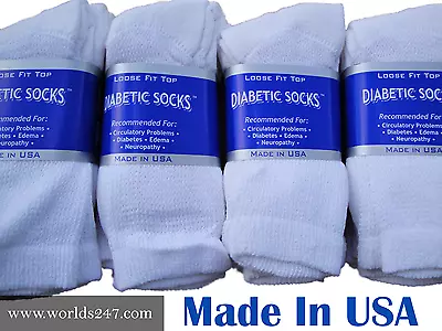 Best Quality Crew Diabetic Socks 61218 Pair Made In Usa Size 9-1110-13 &13-15 • $16.99