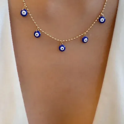 £3.59 • Buy Charm Hamsa Evil Eye Lucky Greek Turkish Choker Necklace Jewellery Gift Pendant