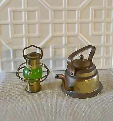 Vintage Miniature/Dollhouse Copper/Brass? Tea Kettle And Lantern Made In Holland • $16.99