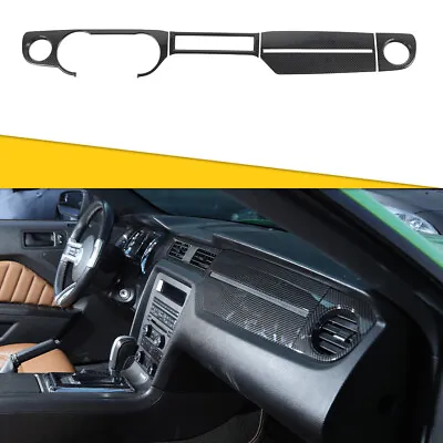 Center Console Dashboard Panel Frame Cover For Ford Mustang 2010-14 Carbon Fiber • $42.29