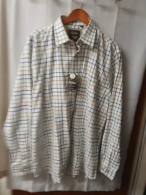 Rydale~Mens~'Sledmere'~Blue Mix Check~Long Sleeved~Country Shirt~Size XL~B.N.W.T • £9.99