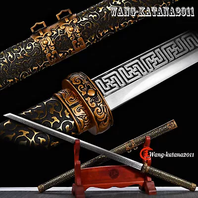 Black&Gold Ninja Sword 9260 Spring Steel Battle Ready Japanese Straight Ninjato • $89