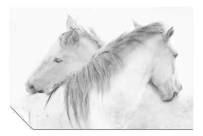 White Horses Embracing Artistic Poster Wall Art Home Decor • £9