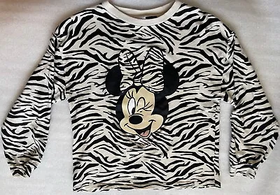 Zara & Disney (kids) Size 11-12 Zebra Print Long Sleeve Tee Shirt Minnie Mouse • $15.50