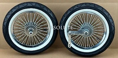 Vintage Lowrider 12  Chrome 52spoke Bicycle Wheel Set 14g Whitewall Smooth Tires • $208.95