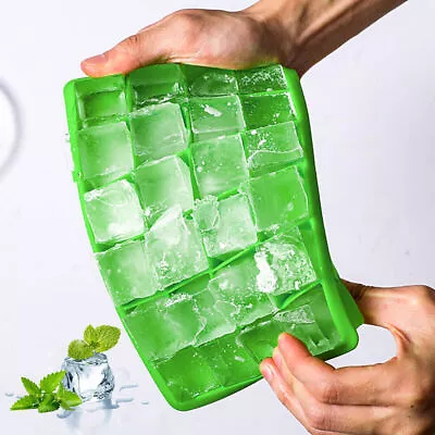 24 Square Silicone Large Mould Wax Ice Cube Tray Jelly Juicy Mold Icing Freezer • £3.39