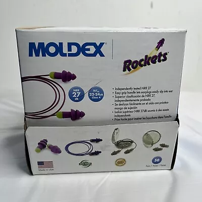 Moldex Rocket Earplugs Corded Corded Detectable NRR 27 Protection 50 Box • $50