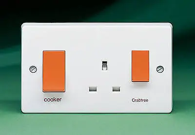 £12.95 • Buy Crabtree 4521/1 Cooker Control Unit With Socket 2 Gang 45 Amp 