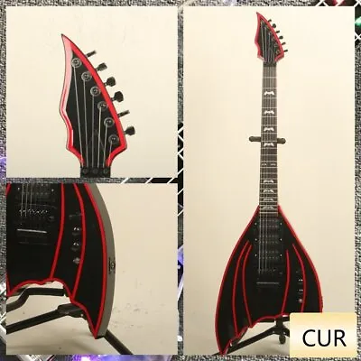 Bat Inlay Solid Electric Guitar 3x Humbucker Pickup Factory Finish Black Color • $308.31