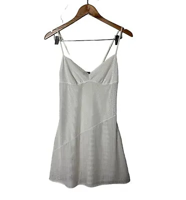 Cosabella Vintage Y2K Mini Babydoll Slip White Sheer Tunic Mini Dress S 0733 • $52