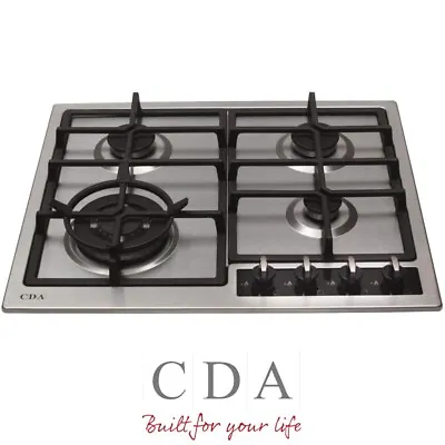 £184 • Buy CDA HG6350SS 60cm Stainless Steel Gas Hob Cast Iron Supports + 5/2 Year Warranty