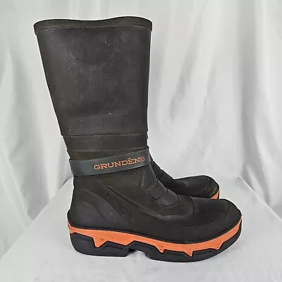 Grundens Deck-Boss 15  Rubber Gray Orange Fishing Wading Boots Size 11 Mens • $39.99