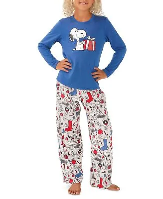 Munki Munki Big Kids Sleepwear Snoopy Holiday Family Pajama Set Grey Size 6 • $28.80