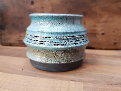  Raku  Pottery Ceramic Pot Crackled Textured • £10