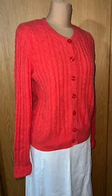CHUNKY CABLE KNIT CARDIGAN UK 16 May FIT 18 100% Cashmere JOHN LEWIS • $62.22