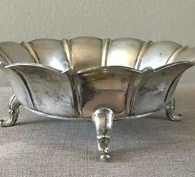 20thC GERMAN OTTO HINTZE 800 SILVER CHIPPENDALE ART DECO CENTERPIECE FOOTED BOWL • $485