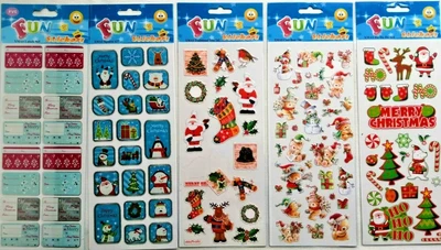 £2.16 • Buy Fun Stickers Children Christmas Xmas Squares, Ho Ho Ho, Cute Bear, Trees, Labels