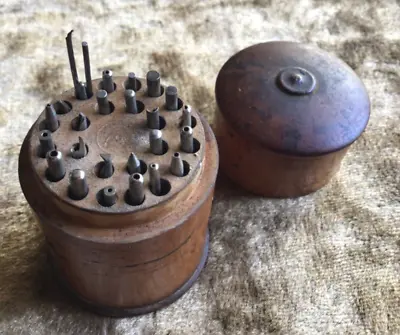 $95.99 • Buy 27 Antique Jeweler Watch Repair Staking Tools Punches W/orig 2 Pc Wood Stand Box
