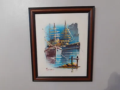 Wall Hanging Framed Sail Boat Ship Nautical Sea View Art Picture Wall Home Decor • £19.95