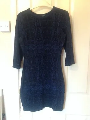 Atmosphere Blue Jacquard Dress - Size 8 • £3