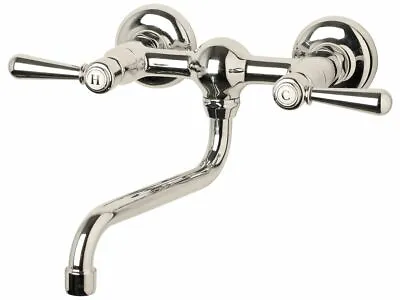 Nicolazzi CLASSIC PROVINCIAL EXPOSED WALL BRIDGE SINK SET Swivel Lever Chrome • $910.95