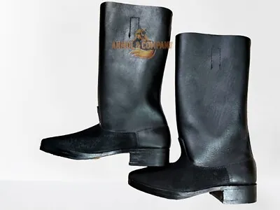 WW2 German Officer Men's Marching Leather Jack Boots Black All Sizes Available • $123